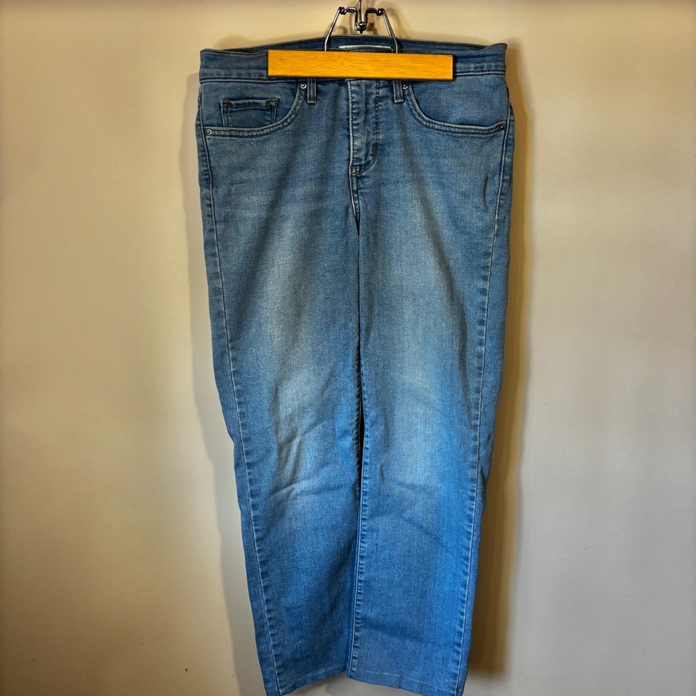 Women’s Levi’s 314 Shaping Straight Classic Blue Denim Jeans W28L32 Flawed